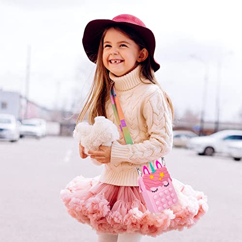 Civan Pink Unicorn Pop Purse For Girls, Beach Mini Pop Fidget Toy For Girls, Push Pop Bubble Fidget Sensory Toy, Stress Release Pop Coin Purse, Christmas Stocking Birthday Party Favors Unicorn Gifts #TOP1