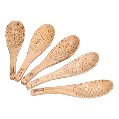 Cuillère à soupe en bois forme poisson, le cadeau idéal et original - 6