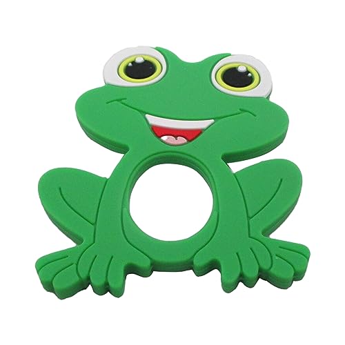 Image of Gadgetime USA Silicone Baby Teether - Frog Teething Relief Toys for Babies 3-36 Months, Toddlers, Girls & Boys - Stimulating & Soft Soothing - BPA Free