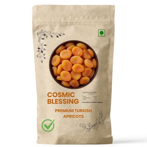 Image of Cosmic Blessing Turkish Dried Apricots, Premium Sun-Dried Fruit, Soft, Juicy, Naturally Sweet, Pitted, 100g