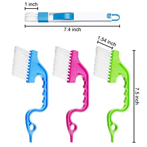 Maitys Hand-Held Groove Cleaning Tools Window Track Cleaning Brushes Window Track Cleaning Brushes For Window Air Conditioning Kitchen Cleaning Tools Kit, 8 Pieces (Pink, Green, Blue, Black) #TOP2