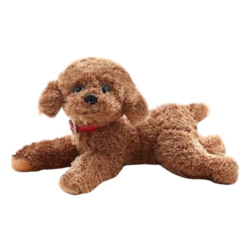 Chien en peluche joueuse pour le bureau et salon : l'animal apaisant 48 cm pour appartement