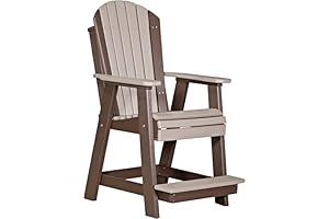 LuxCraft Forest Green Adirondack Chair with Built-in Footrest and Cup Holders