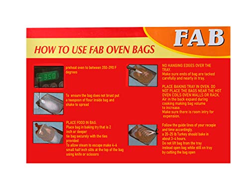 image for Gen Fab Oven Bags (20 Variety Pack) No Mess Large Turkey Bags for Cook