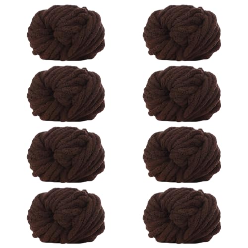 Maxee Dicke Wolle Garn 8 * 250 Stück, Sperrige Armstricken Wolle, Soft Arm Knitting, XXL Grobstrick Weiches Wollgarn, zum Häkeln für Decke, Perfekt zum Weben von Haustier Nest, Decken, Zierkissen