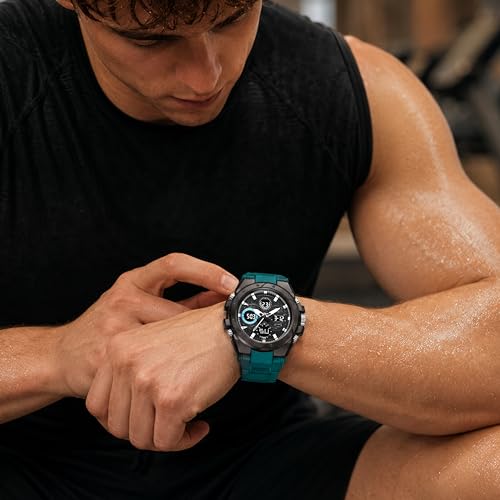 Image of V2A Stryke-VOLTRIX 5130 Analog-Digital Sports Watch for Men | Layered Dial Design | Bold Urban Performance Watch with 50M Water Resistance, Alarm, Stopwatch, Day-Date & Backlight