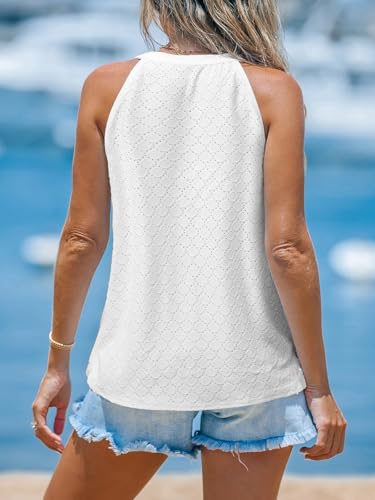 Image of CUPSHE Women's Striped V-Neck Tank Top Button Front Casual Sleeveless