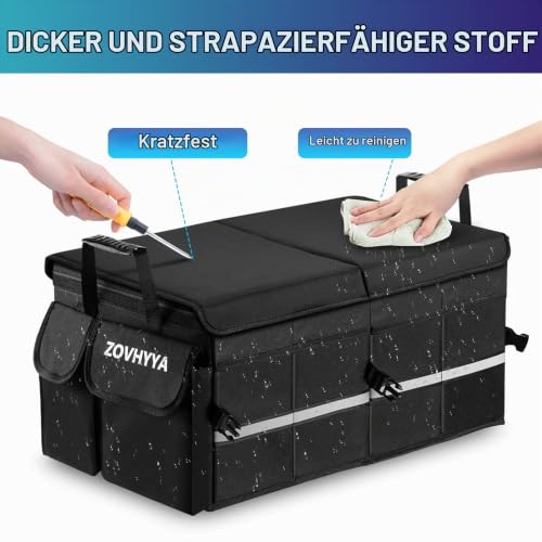ZOVHYYA Kofferraum Organizer 68L, Auto Organizer faltbar mit Deckel – Ansicht 4