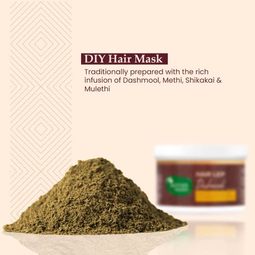 Image of Mother Sparsh Dashmool Hair Lep Powder - Pre Shampoo Hair Mask | Made with Dashmool & Curry Leaves | Helps Control Hair Fall and Strengthen Roots - 100% Ayurvedic Hair Mask, 100g