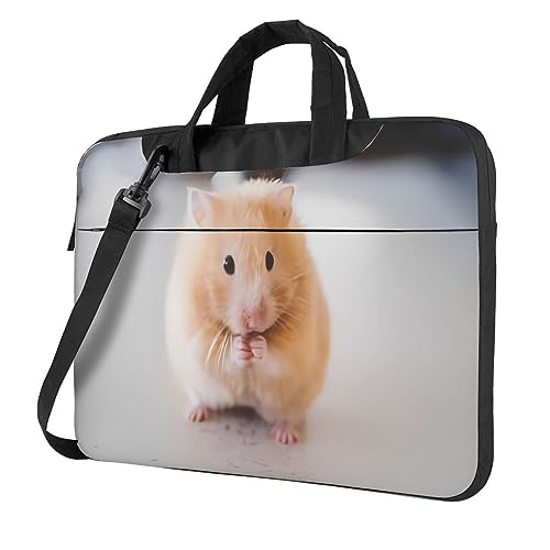 Sacoche ordinateur 13 pouces avec bandoulière anti-rayures motif hamster