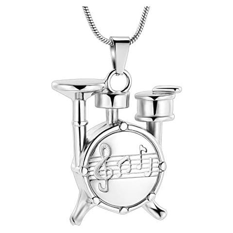 mingkejw Cremation Drum kit for Ashes Drum Set Music Urns Necklace for Human Ashes Memorial Cremation Urn Locket Keepsake Ashes Jewelry Cover
