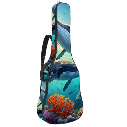 Sac pour guitare acoustique étanche à motif baleine pour cours et répétitions