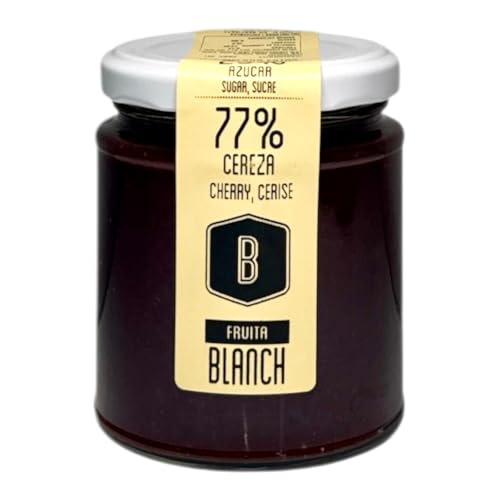 Mermelada extra de cerezas Fruita Blanch 77% fruta, artesanal, sin conservantes ni aditivos, paquete de 4 x 300 g, ideal para desayunos y meriendas