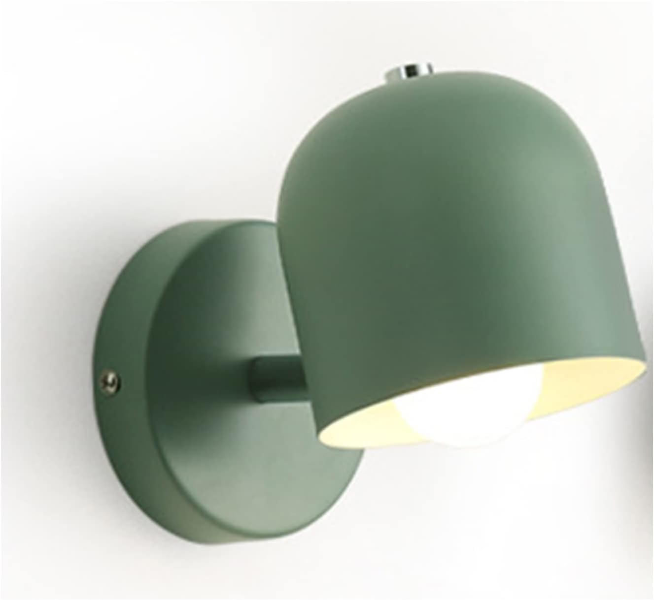 Modern Wall Sconces, Adjustable Wall Lamp Fixture Wall Light Kids Bedside Wall Mounted Lighting Wood Wall Spotlights with Bell Head Metal Shade for Living Room Bedside Bedroom Indoor Doorway(Green)
