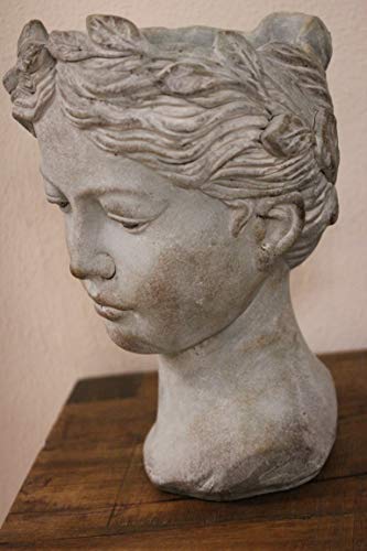 EXNER XXL-Pflanzbüste Valo, Höhe 35,5 cm, B 22 cm, 7,5 kg Gewicht, Frauenbüste, Frauenfigur z. Bepflanzen