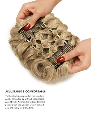 Yamel Messy Bun Scrunchie Chignon Hairpiece Updo Curly Bun Extension Combs In Messy Bun Hair Piece For Women #TOP2