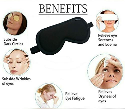 Image of LitBear Eye Mask for Sleeping with Adjustable Strap Super Soft Sleeping Mask Blind Fold for Comfortable Sleep Travelling Sleep Mask Pad for Girls Sleeping Eye Mask Blind Folds for Sleeping - Black (Multi)