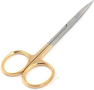 PRECISE CANADA: O.R Grade IRIS Scissors Straight Sharp Sharp Reusable Gold Plated Handle 4.5