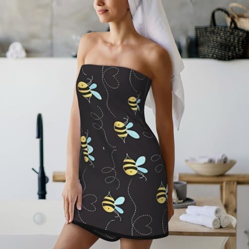 Serviette en velours corail imprimé bourdon pour un bain confortable et doux - 5