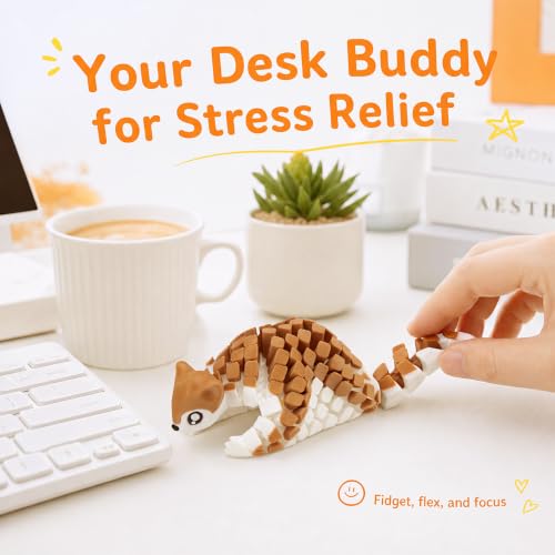 Yipintang Flexible Flying Squirrel Articulated Figure, 3D Printed Gliding Animal Toy with Movable Joints, Fidget Desk Toy, Sensory Animal Collectible, Home Office Desk & Shelf Decor Gift - Image 2