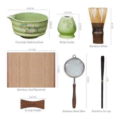 GleeNflux 7-Piece Matcha Set with Ceramic Bowl