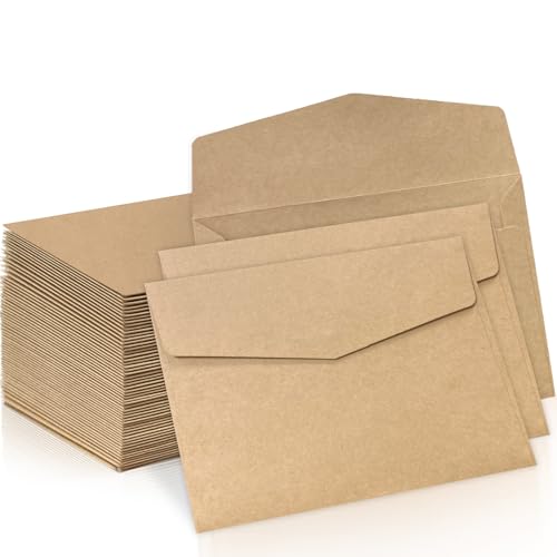 Senbaler 55 Piezas Sobres Papel Kraft c6, Sobres Boda Invitacion, Sobres de Papel Pequeños Para Regalos, Mini Sobres Papel para Tarjetas de Invitación de Boda, Cumpleaños