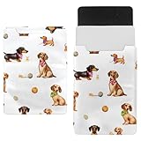 Funda protectora para portátil de 35.6 cm, impermeable, delgada, para tableta, portátil, collar, perros salchichas y juguetes