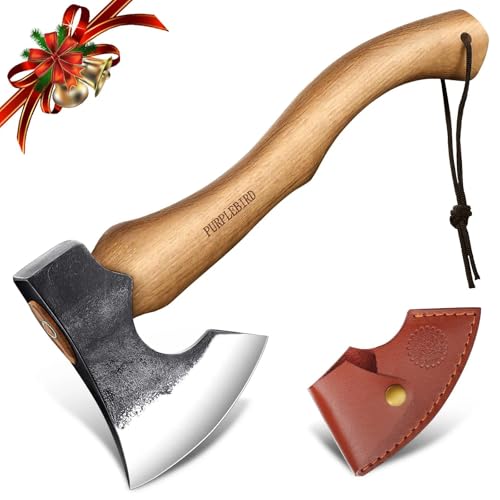 PURPLEBIRD 15" Bushcraft Hatchet with Sheath Carbon Steel