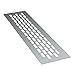 sossai® Aluminium Lüftungsgitter - Alucratis (1 Stück) | Rechteckig - Maße: 24,5 x 6 cm | Farbe: Aluminium | eloxiert