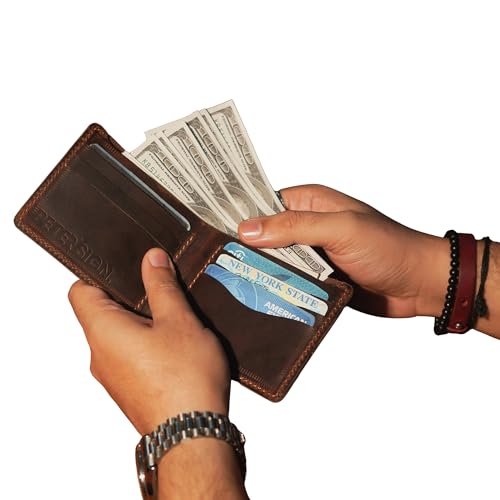 Wallet For Men Genuine Brown Leather Bifold Men Wallet 6 Card Slots Perfect Gifts For Men4