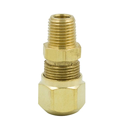 Legines Brass D.O.T Air Brake Hose Fitting, Male Connector for Nylon Tubing, 3/8\" OD x 1/4\" NPT Male, 2 pcs