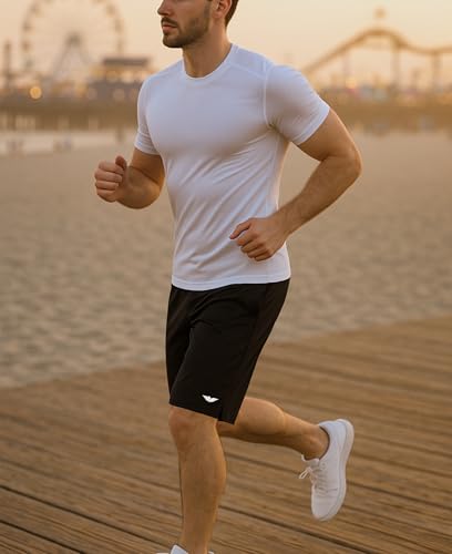 AMERICAN HEAVEN Men's Athletic Performance Shorts | Dry - Tech Sweat Resistant Drawstring Jams | Multi Packs4