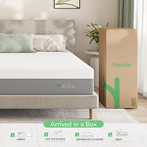 Novilla Queen Mattress, 10 Inch Gel Memory Foam Mattress For Enhanced Support & Motion Isolation, Medium Firm Bed Mattress In A Box-Vibrant #TOP6