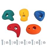 plplaaoo Klettergriffe für Kinder, Klettergriffe, Kletterfelsen, Wandklettergriffe, lebendiges Kunstharz, Mehrfarbig, kleine Größe, für drinnen und draußen, 5er-Set