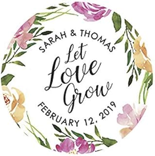 Let Love Grow Floral Wedding Stickers Let Love Grow Stickers Wedding Favor Stickers Flower Wedding Labels Custom Wedding Stickers F11:22