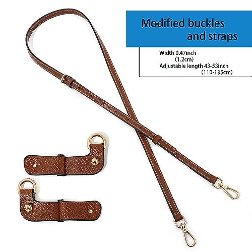 Image of Leather Purse Straps Replacement Shoulder Strap Leather Adjustable Crossbody Strap Suitable for Long champ Handbags