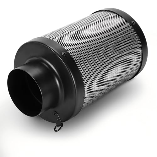 BOWEICORE Filtro de carbono activado de 4 pulgadas, 200 mm, filtro de carbono, control de odour con carbón activado para ventiladores de tuberías, incluye prefiltro, para cultivo en interiores