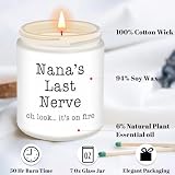 Homsolver Nana Gifts from Grandkids, Birthday Christmas Valentines Mothers Day Gifts for Nana,Nana's Last Nerve Scented Candle