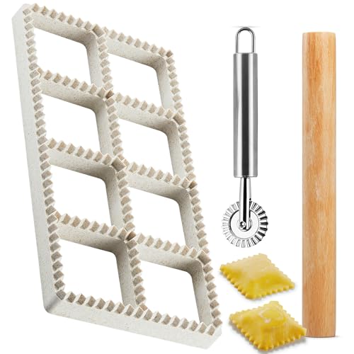 Ravioli Maker Press, 8-Holes Square Mold, Pasta Mold, Dumpling Maker