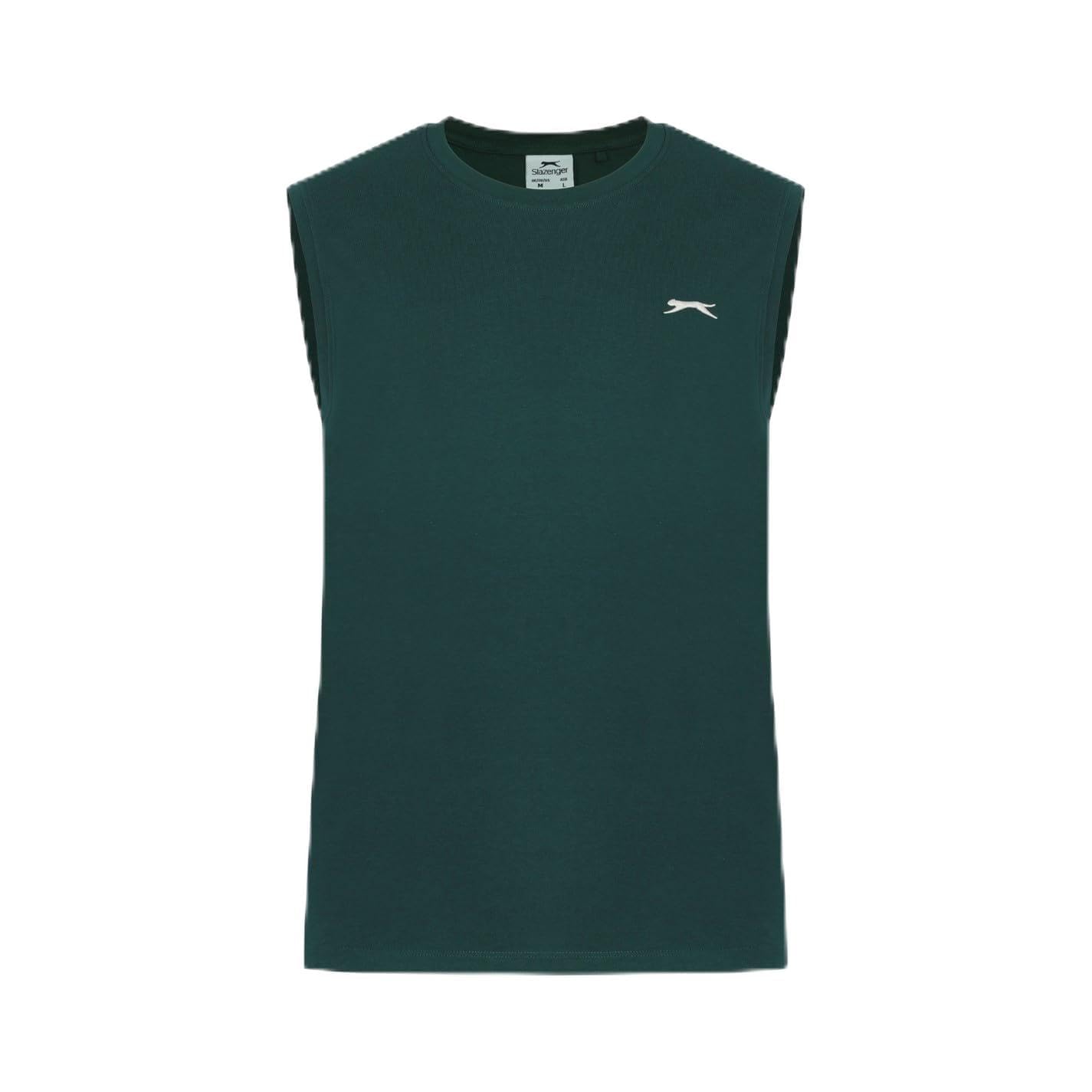 Slazenger Mens Vest Sleeveless Lifestyle Cotton Forest Green XL