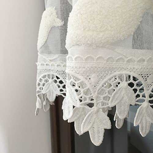 Cortinas transparentes tipo cenefa corta para ventanas de sala y comedor 4