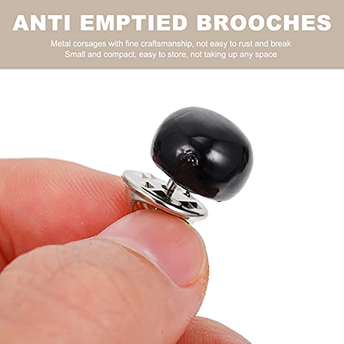 EXCEART 10Pcs Women Shirt Brooch Buttons Cover up Button Pin Safety Brooch Buttons Collar Corsages for Clothing Dress Supplies Black - Image 4