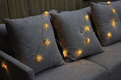 CozyHome LED Lichterkette Herz – 5m strombetrieben | 20 Herzen warmweiß | Led Herz Strom | Tumblr Deko für: Mädchen… – Bild 8