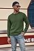 PJ PAUL JONES Mens Cable Knit Pullover Regular Fit Crew Neck Sweaters Ribbed Texture Knit Sweater Round Neck Sweater Green L