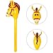 2 Pieces Inflatable Stick Horse Inflatable Horse Head Stick Balloon Funny Stick Horse Toy for Halloween Birthday Party Decorations Supplies Cowboy Party Supplies Favors Props (37 Inches Yellow)