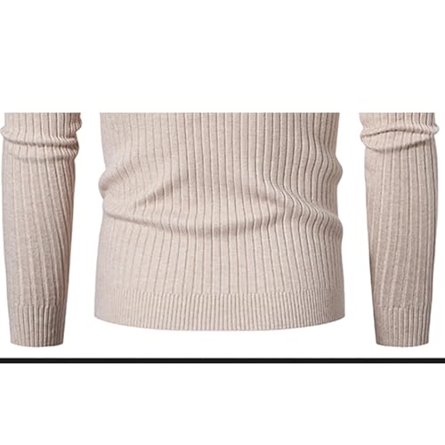 Mens Turtleneck Ribbed Knit Pullover Sweater Slim Fit Cable Pattern Winter Warm Basic Knitwear Long Sleeve Outfit2