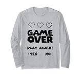 game over play ancora sì no videogioco player console da gioco maglia a manica