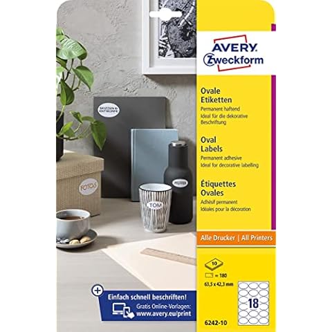 AVERY Zweckform Oval Labels for Printing Cover