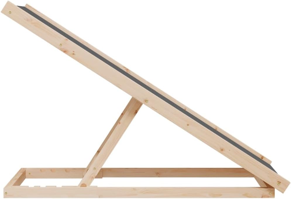 Foldable Dog Ramp for Beds and Cars, Height-Adjustable with Anti-Slip Base, Solid Fir Wood Construction, Polyester Fabric Surface, Portable and Durable Pet Ramp, 39.4 x 15.7
