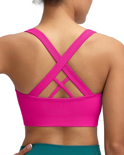 Image of RUNNING GIRL Sports Bras for Women,Seamless Strappy Sports Bra High Support Crisscross Back with Removable Pads